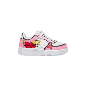 Sneakers bianche e rosa con stampa da bambina 10 Baci, Scarpe Bambini, SKU k222000413, Immagine 0